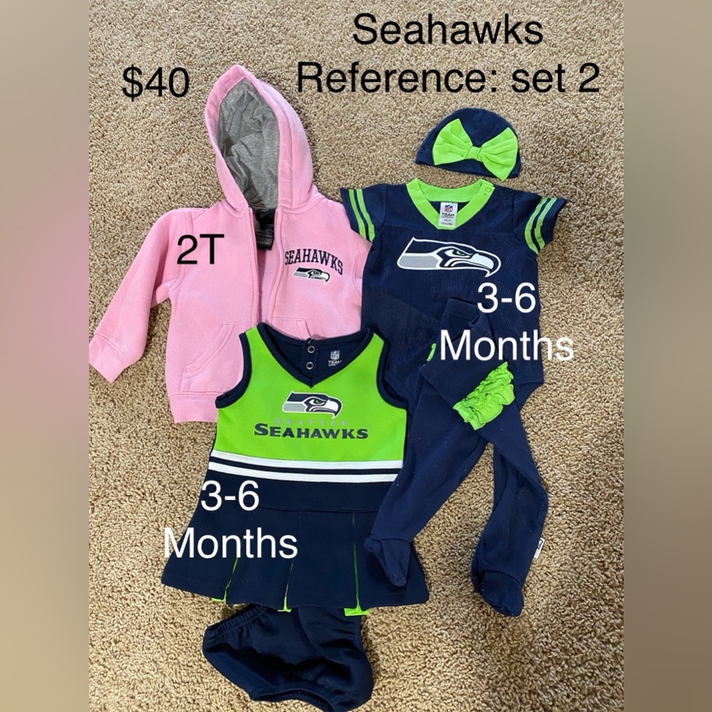 Seahawks Kids Matching Set - Pink and Blue